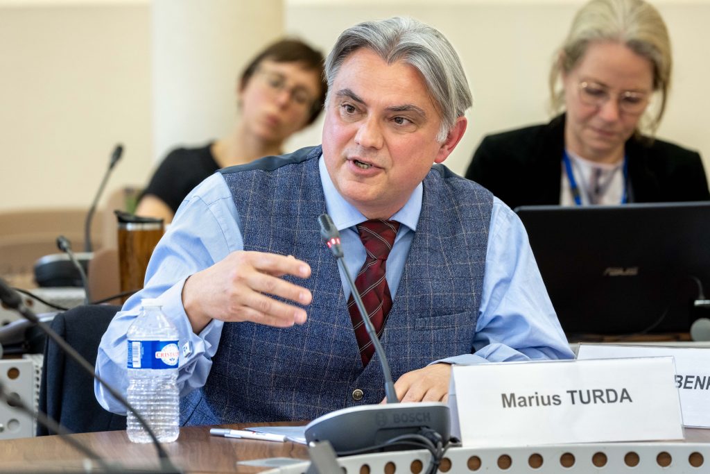 Marius Turda speaking at a Council of Europe meeting organised by the Council of Europeâ€™s Committee on Social Affairs, Health and Sustainable Development.