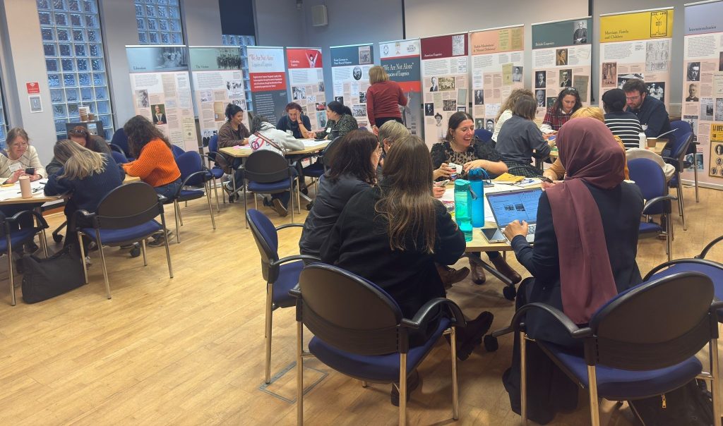 We are Not Alone exhibition panels in Sheffield on Roma Cultural Awareness Day 2025