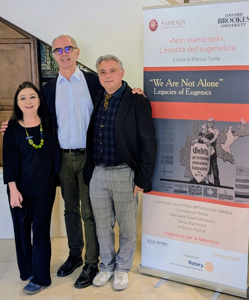 Professor Marius Turda outside the We Are Not Alone exhibition at the Istituto di Storia della Medicina in Rome