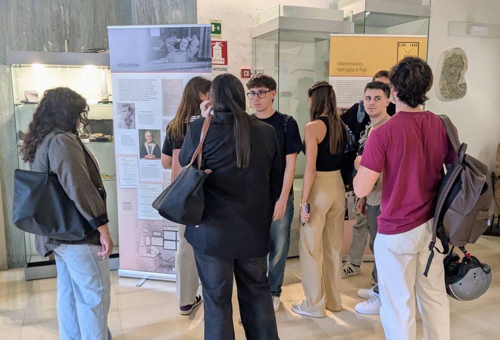 Students in the We Are Not Alone exhibition at the Istituto di Storia della Medicina in Rome
